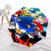 1pc Sonic the Hedgehog Automatic Opening Closing Umbrella, Portable 3-Fold Design, 8-Bone Iron Frame Outdoor Umbrella, Ideal Gift for Fans, Travelers,