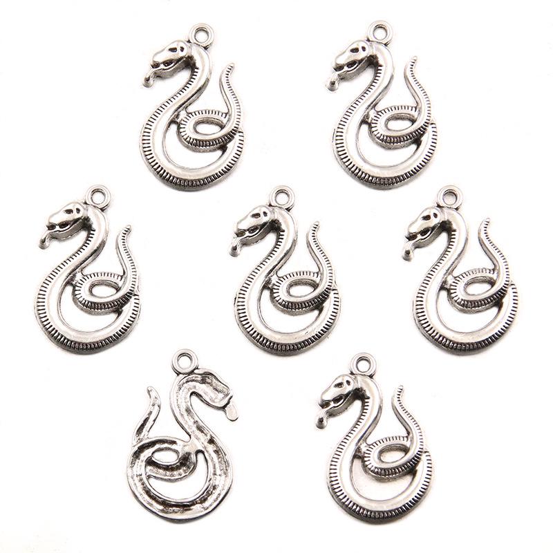 Zinc Alloy Deer Head, Snake, and Chameleon Pendants – 5 Styles of Exquisite DIY Ancient Silver Jewelry Accessories