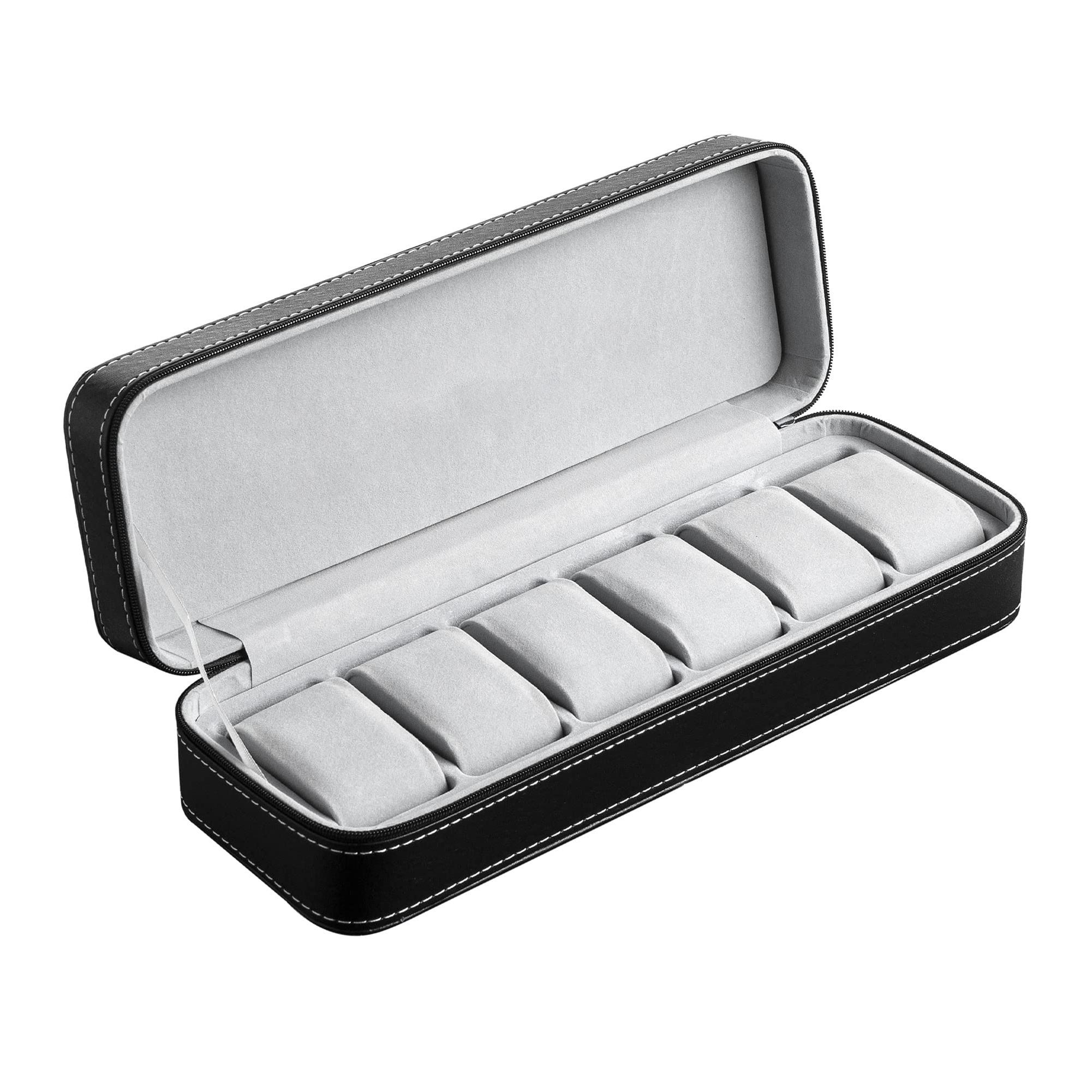 

12/10/6-слотовый органайзер для часов, дорожный футляр на молнии, роскошный футляр для хранения часов из искусственной кожи, держатель для демонстрации коллекции часов