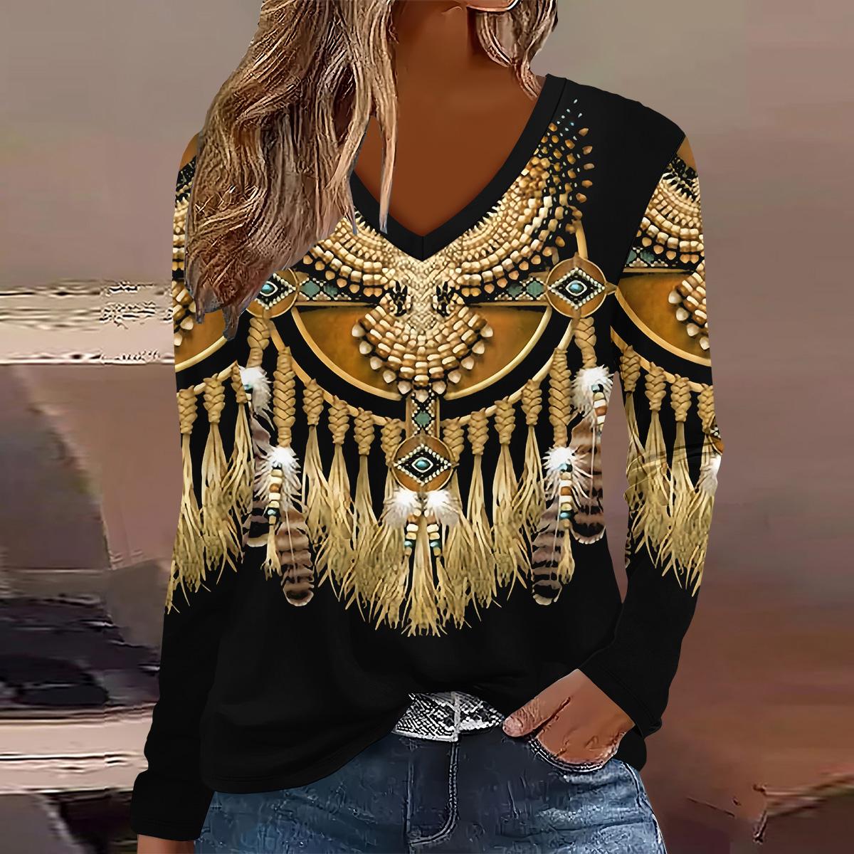 

Літня мода жіночий топ повсякденна футболка з довгим рукавом з принтом XL