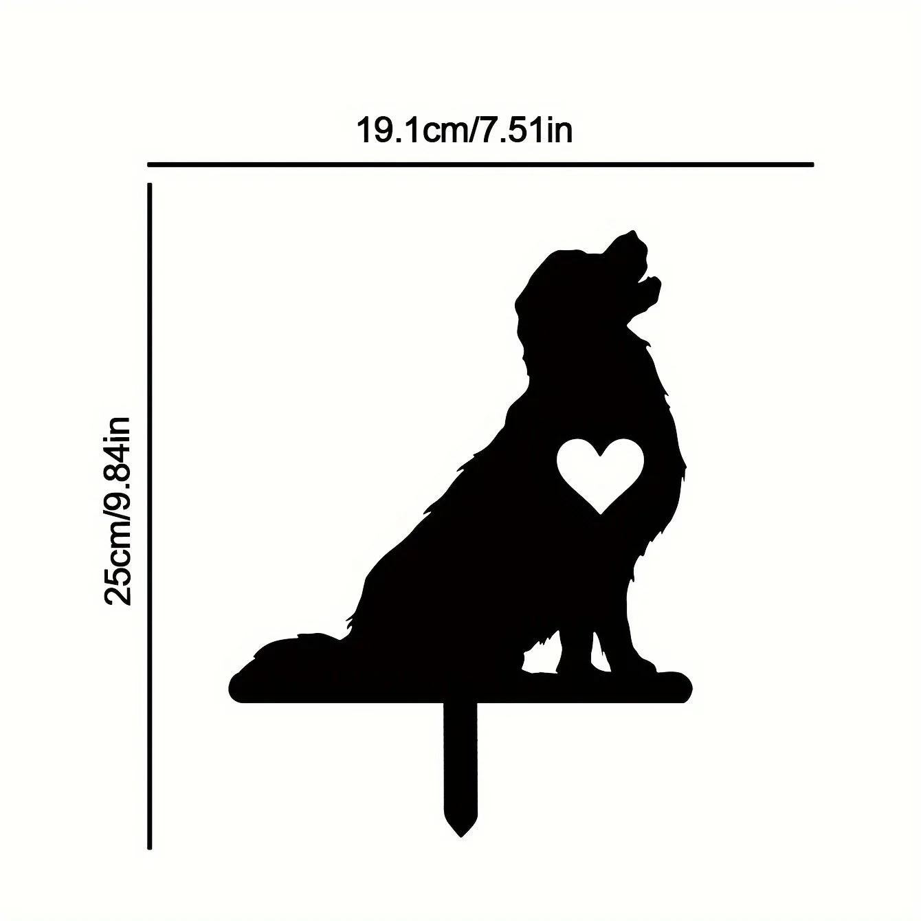 

Липкий садовый колышек Golden Dog - металлический знак для двора Iron Art Silhouette | Креативное украшение двора и сада для питомца светло-серый