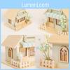 Wooden Dollhouse Night Light With Assemble And Play Features For Kids