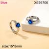Fashionable Zirconia Earrings: Simple Luxury Style, Colored Gemstone Studs, Niche Design, High-End Titanium Steel Hoops for Women
