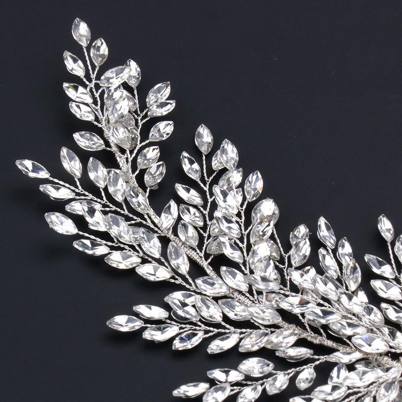 2022 Handmade European Style Bridal Glass Headband - Elegant Wedding Crown Hair Accessory