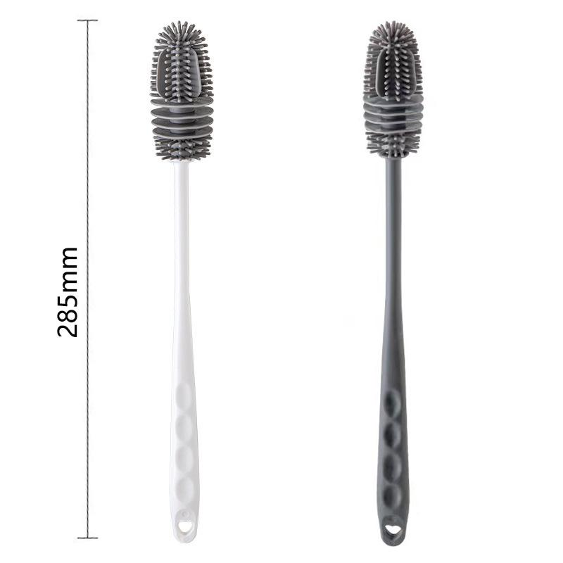 Silikonowa szczotka do kubków Szczotka do czyszczenia butelek na mleko Długi uchwyt Czyszczenie butelek na wodę Szczotka do czyszczenia szklanych kubków Narzędzia do czyszczenia kuchni