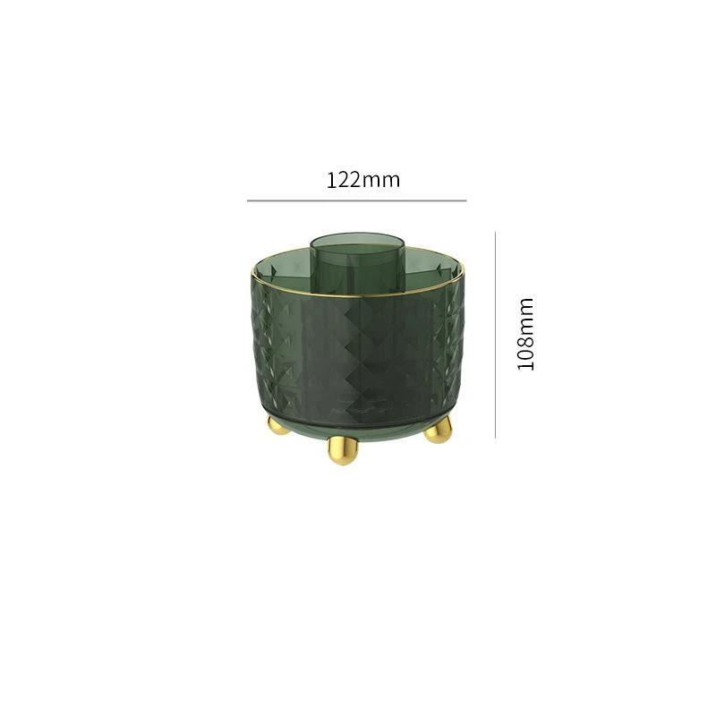 360 Degree Rotating Makeup Brush Holder Large Capacity Diamond Pattern For Vanity Desk Bathroom Cosmetics Storage