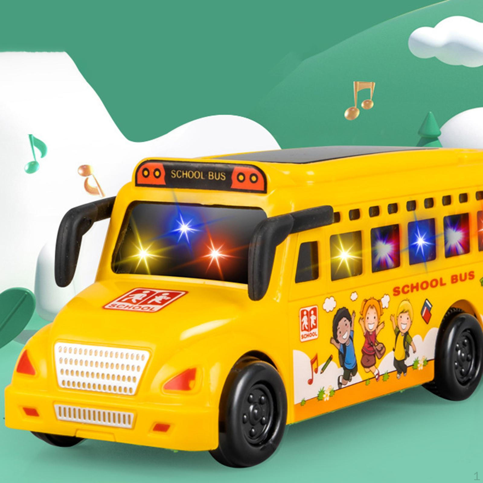 

School Bus Toy with Lights and Sound Fine Motor Skills Parent Child Interaction Model Car