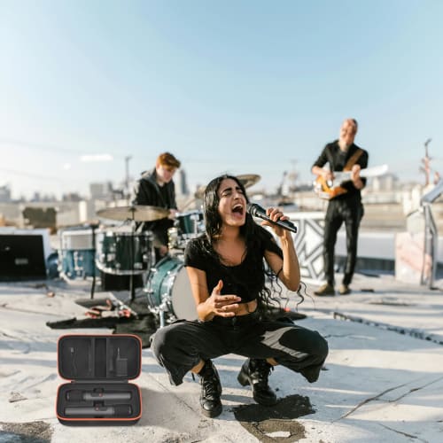JBL PartyBox Wireless Microphone Compatible Wireless Case - Portable Wireless Microphone Box for 2 Digital Microphones, Rechargeable Battery, Receiver