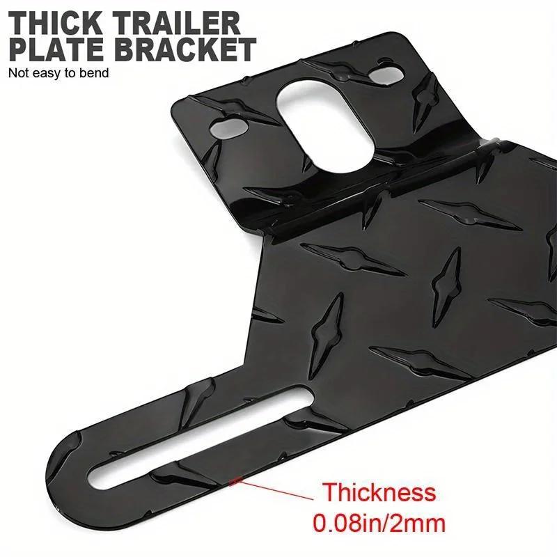Aluminum Alloy Truck Trailer Camper License Plate Bracket Mount Stand Holder Number Plate Light Frame Support for Tractor RV