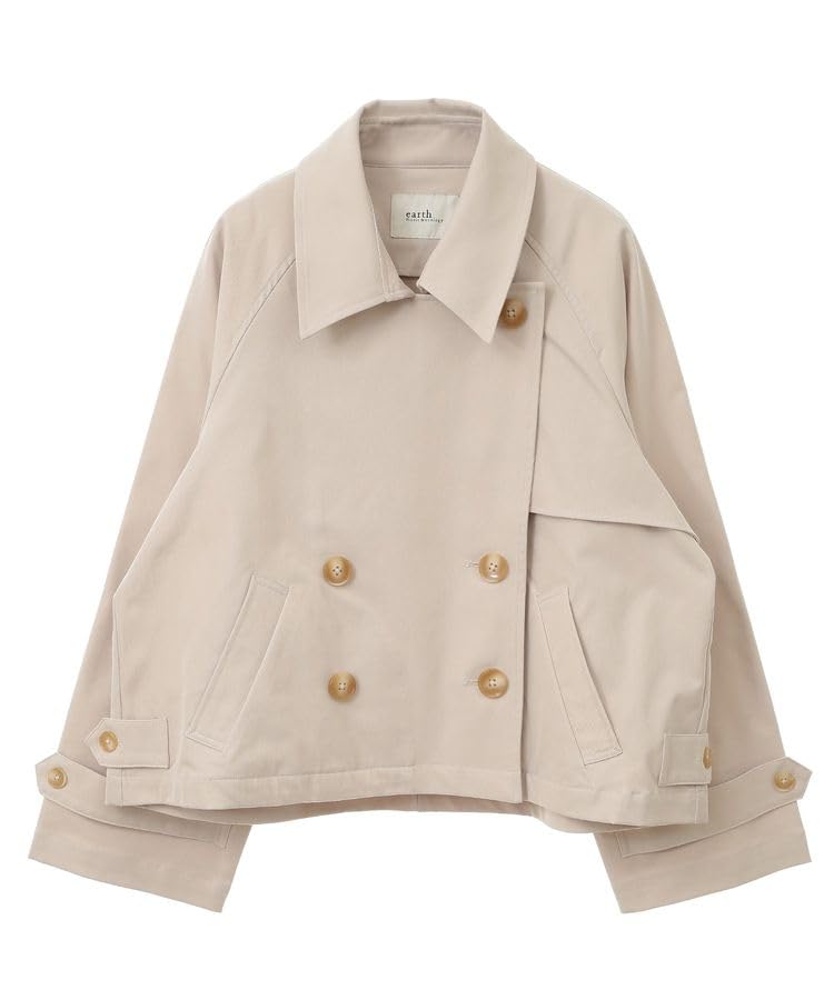 

Music Outerwear Short Trench Coat for Light Beige [Earth & Ecology] Women,