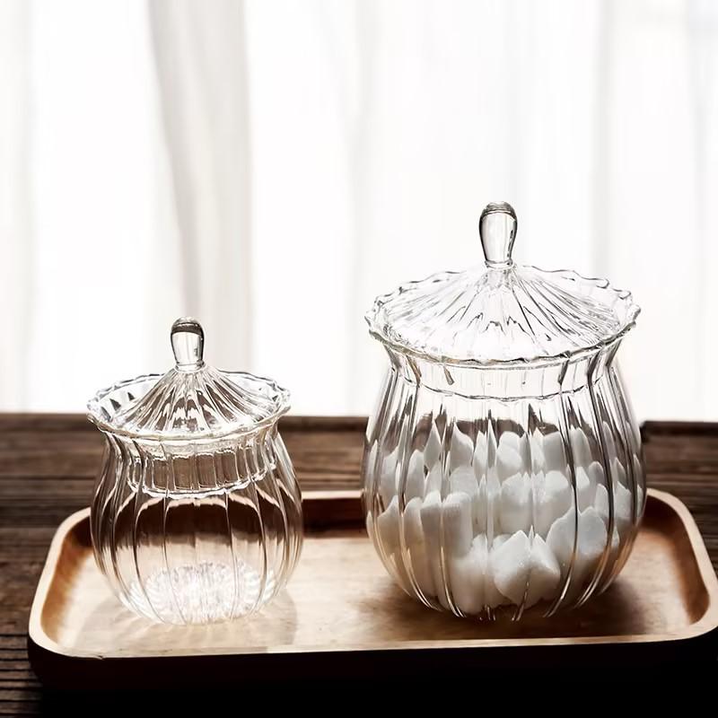 Clear Square Glass Storage Jar for Sugar, Candy, Tea, Coffee Beans, Snacks, and Dried Fruits.