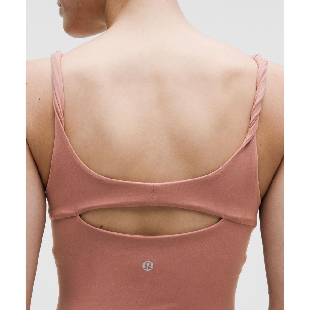 Lululemon Align  Twist Strap Cropped Tank Top  Light Support  B C Cup Red Clay