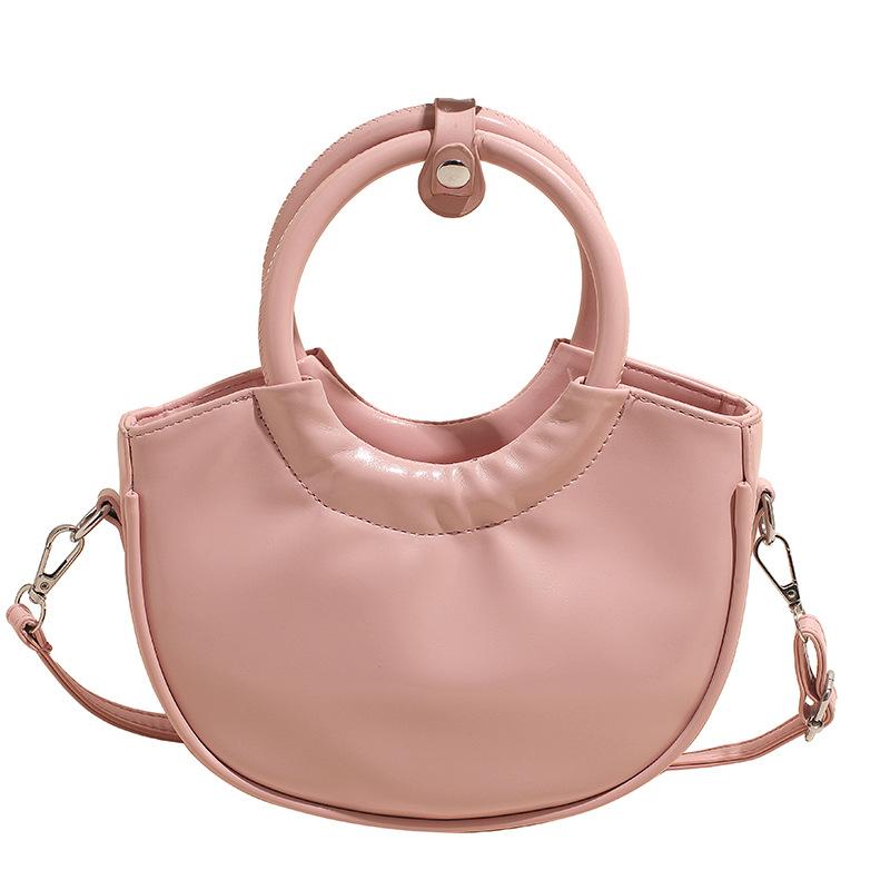 

Korean niche solid color portable vegetable basket bag women s 2025 new fashion versatile ins style premium messenger bag розовый