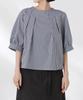 Nano Universe Volume Sleeve Tuck Size F Pattern Women's Blouse, (360cm), 1, 673-5121326