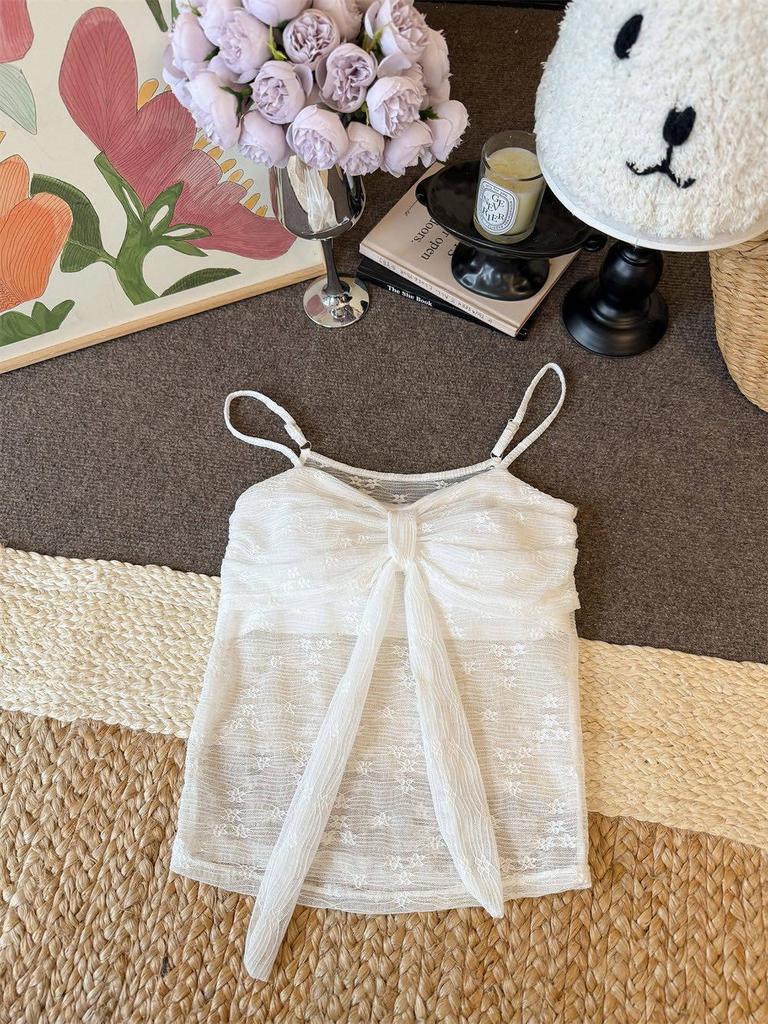 Pure Desire Lace Camisole: Lightweight, Breathable Summer Top with Chest Pads for Inner or Outer Wear.