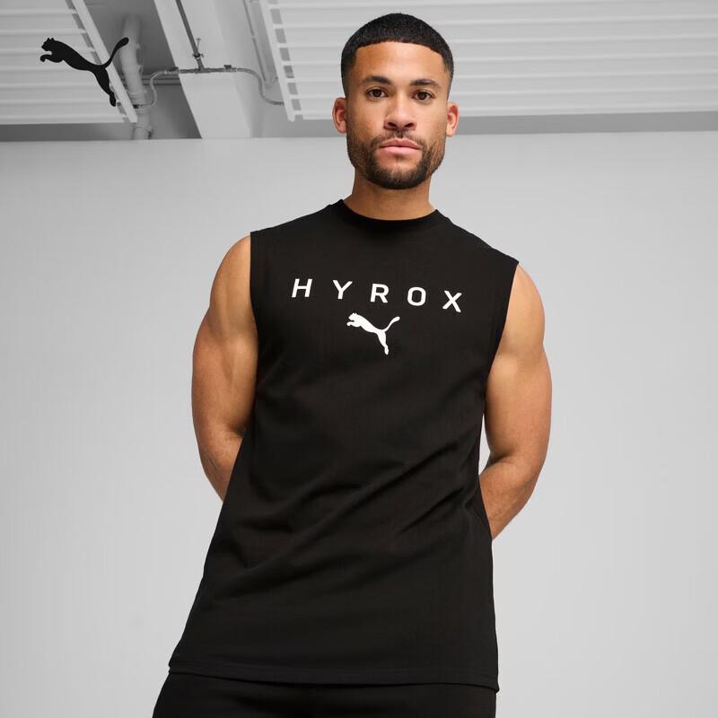 

PUMA HYROX Men s Black Pure Cotton Round Neck Sports Vest S