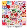 50-Sheet Self-Love Graffiti Stickers: Motivational Phrases, Waterproof DIY Journal & Card Making