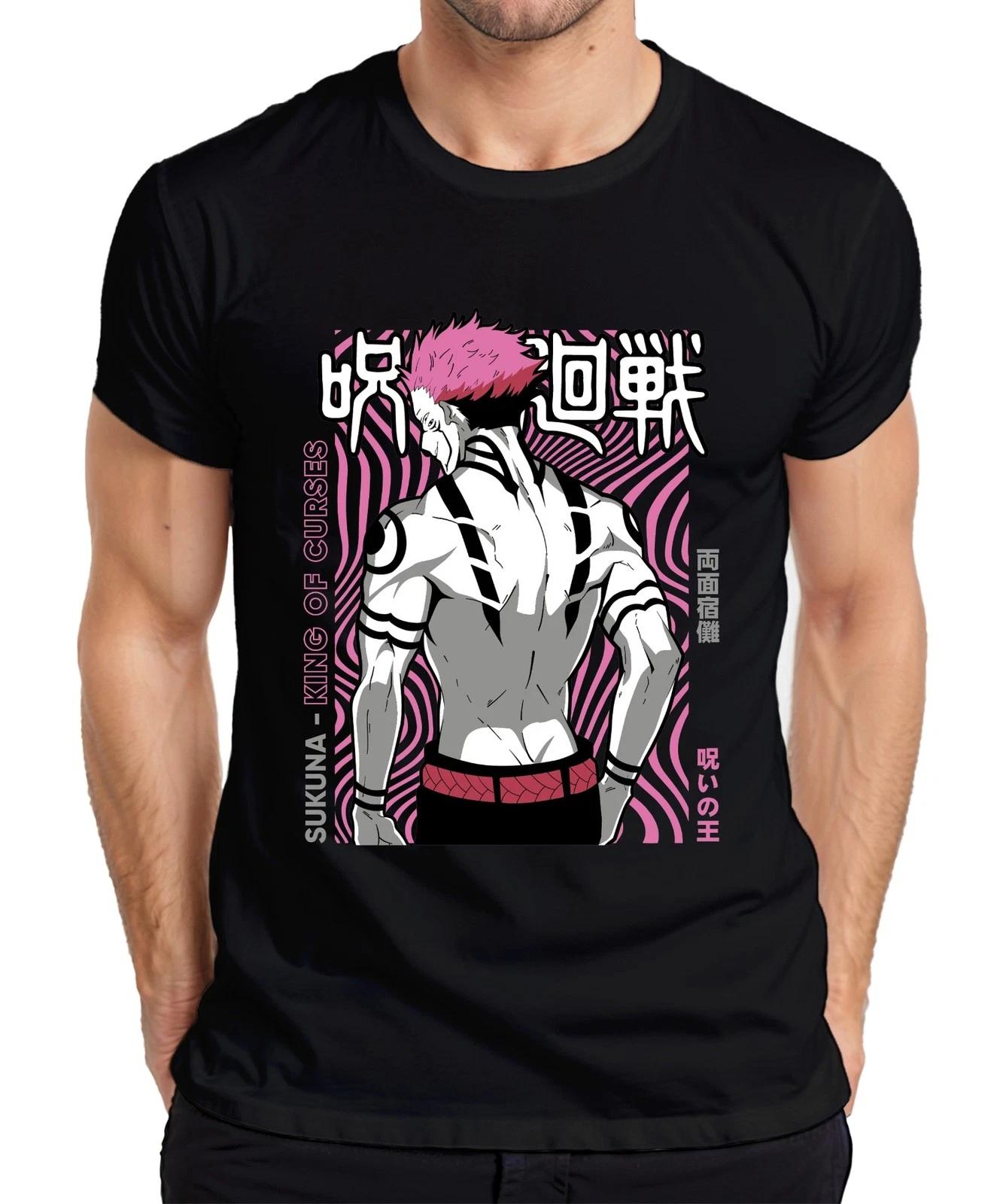 Sukuna Jujutsu Kaisen King of Curses Anime Ästhetik Villain Retro Herren T-Shirt XL