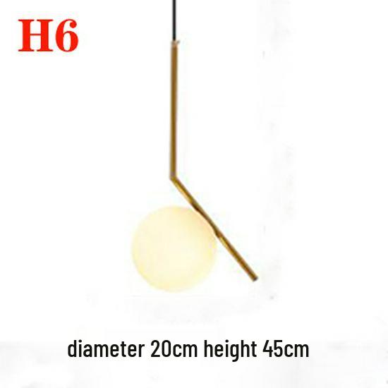 Nordic Gold Single Pendant Light for Bedroom, Bar, Café, or Shop