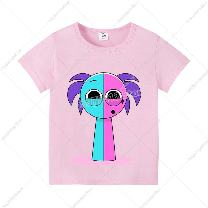 Sprunki T-shirt Boys Girls Tees Cartoon Children Clothes Fashion Casual Anime Printed Cotton Clothing Tops Summer Birthday Gifts