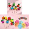 Hawaiian Tissue Paper Umbrella Fruit Stick Swizzles For Party Table Centerpieces