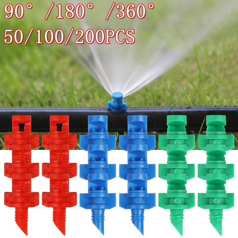 90 180 360 Angle Refractive Sprinkler 50Pcs Micro Atomizing Garden Sprinkler Refraction Spray Misting Nozzle Plant Irrigation