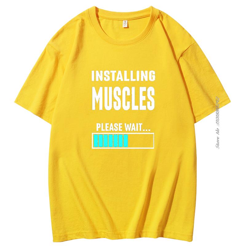 Bodybuilding Muscle Training Cotton Tshirt Installing Muscles Short Sleeve Tshirt Summer New Shirts And Tshirts Print T Shirt