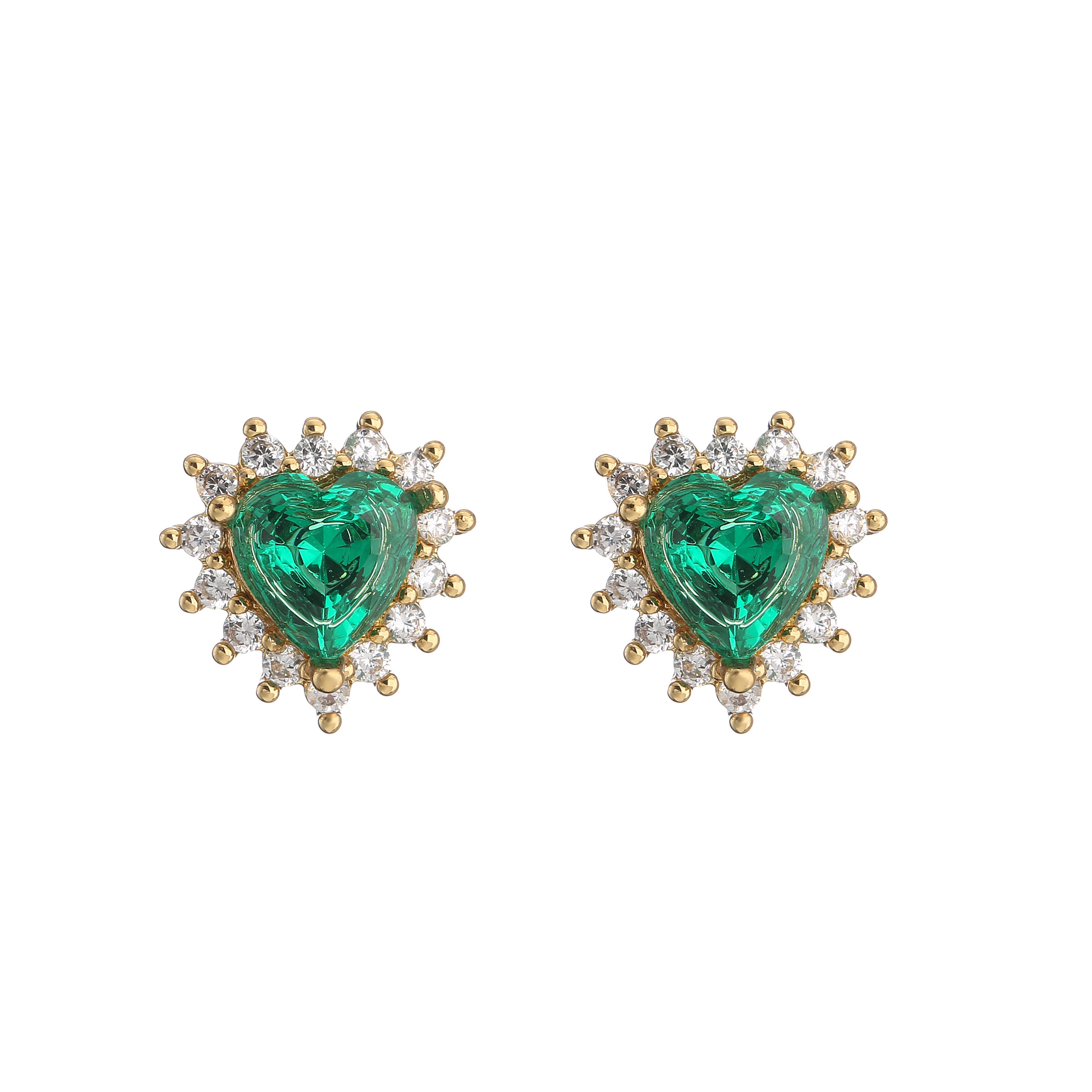 HECHENG,Love Heart Ear Stud,Earrings for Women,Crystal Zircon Ear Accessories Zircon Valentines Day Other