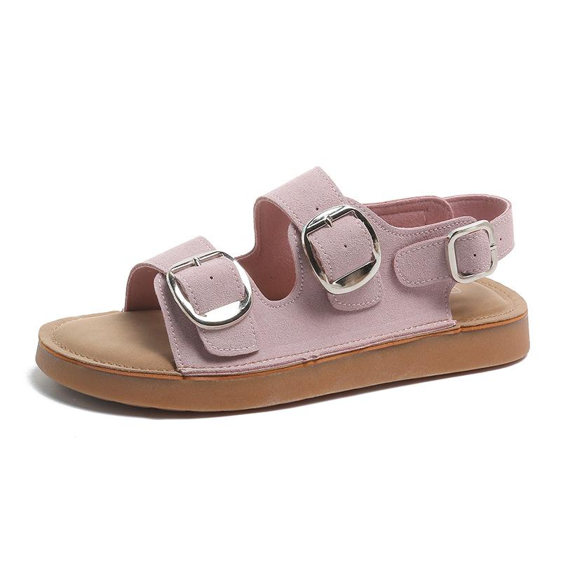 Platform sandals women's summer wear 2025 new beach shoes versatile one-word shoes fashion sandals