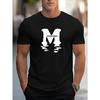 M und Spiegelung Grafikdruck, Herren Novel Grafikdesign T-Shirt, Lässige Bequeme T-Shirts Für Den Sommer, Herrenbekleidung Oberteile Für Tägliche Aktivitäten