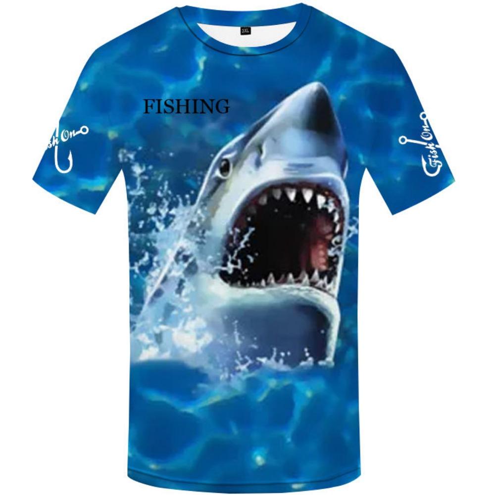 Tuna Ocean Digital Printed Short Sleeve Men's Fishing Enthusiast T-shirt Hot Selling Fashionable Men's Clothing
