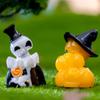 14 Pcs Mini Ghost Halloween Resin Figures Animals Garden Decor Dollhouse Micro Landscape Accessories