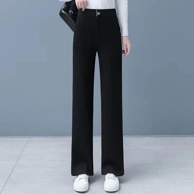 

Women s 2025 High-Waisted Chenille Straight-Leg Fleece-Lined Pants M (80-100 Jin)