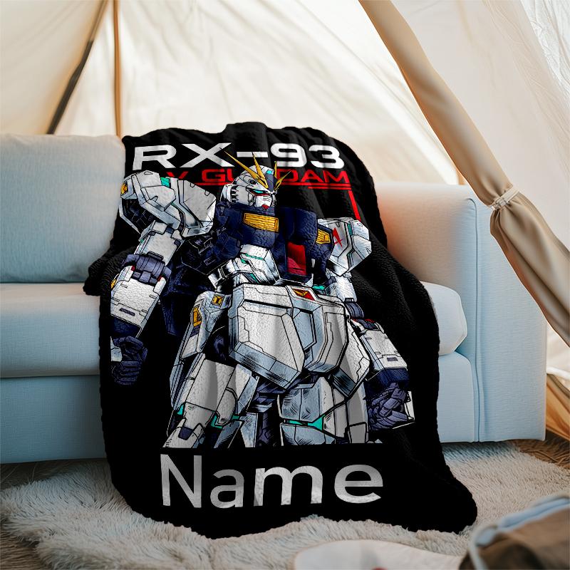 Personalized Custom Name Blanket - Mobile Suit Gundam Print Design,Blanket for Sofa,Bed,Travel,Camping - Soft and Warm, Great Gift