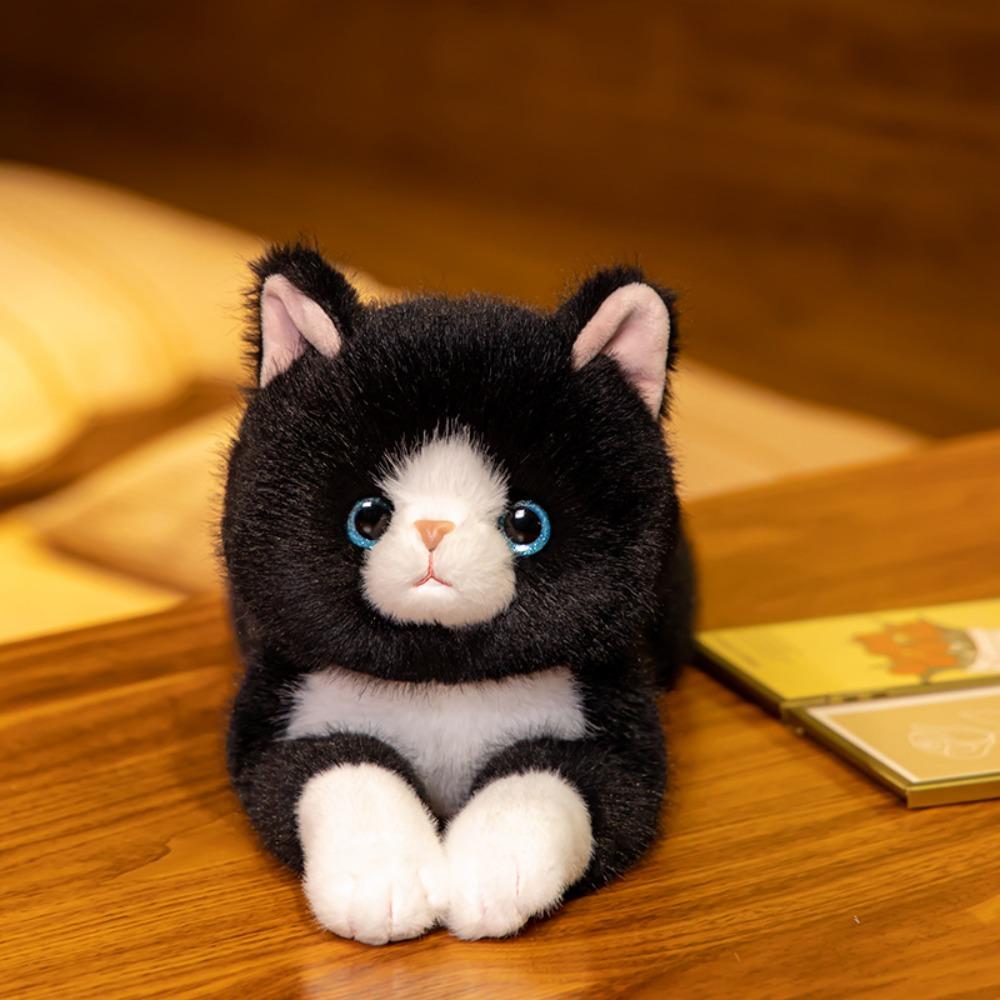 Cuddly Kitten Toys Lying Prone Soft Texture Imitation Lying Cat Toys Cute Lovely Simulation Stuffed Cat Gift Giving