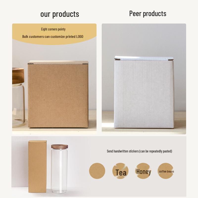 Acacia Wood-Lid Glass Jar for Coffee, Grains, Cereals, Dried Fruits, or Tea Storage