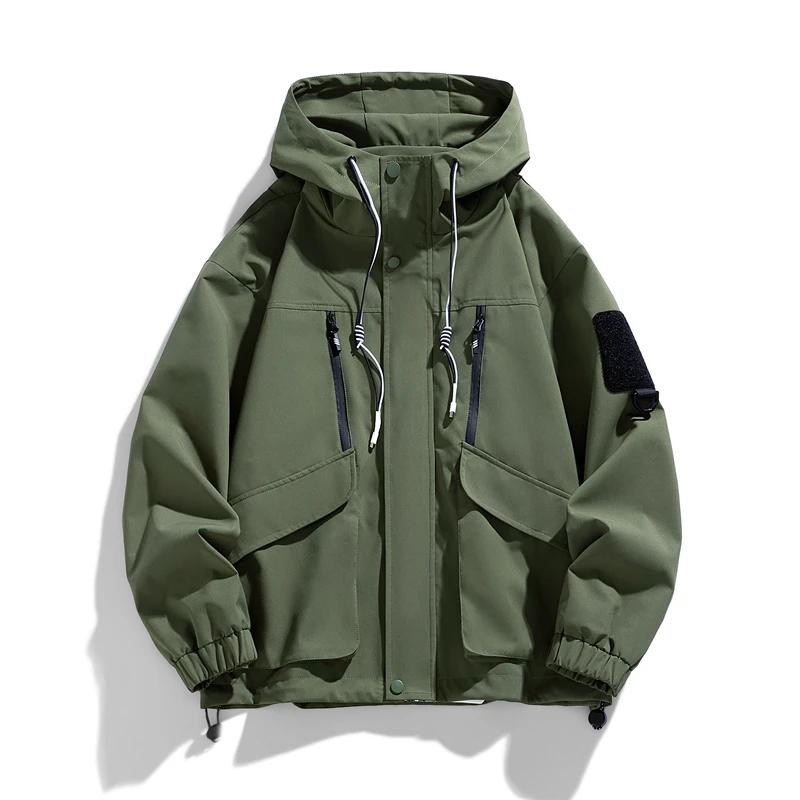Spring Autumn Windproof Waterproof Jackets Men Hooded Casual Outerwear Fashion Youthful Vitality Couple Sports Coat Loose Jacket
