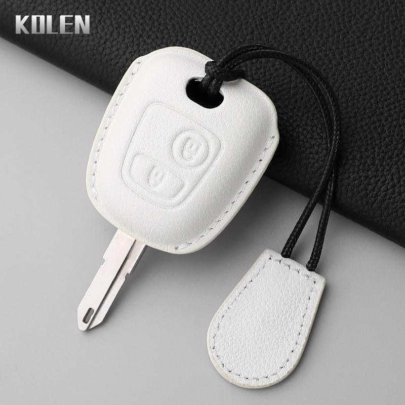 Genuine Leather Auto Key Fob Cover Case Housing Fit For Peugeot 106 107 206 207 306 307 406 407 Citroen C1 C2 C3 C4 Xsara Picasso Fit For Toyota