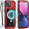 For iPhone 16 15 Plus 14 Pro Max IP68 Waterproof Phone Case Metal Shockproof Magnetic Cover Screen Protector Heavy Duty Shell