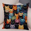Capa de Almofada Gatinho Fofo Olá Gato Estampa Dupla Pelúcia Macia Fronha para Sofá Decoração de Casa Carro Capa de Almofada Animal Cartoon ,(3)