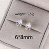 Delicate Water Drop Shaped Stud Earrings Luxury Silver Color Crystal CZ Ear Earrings for Women Fashion Versatile Jewelry