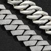 Men’s 25mm Rhombus Cuban Chain Necklace with 6 Rows of Zircon, Hip Hop Style