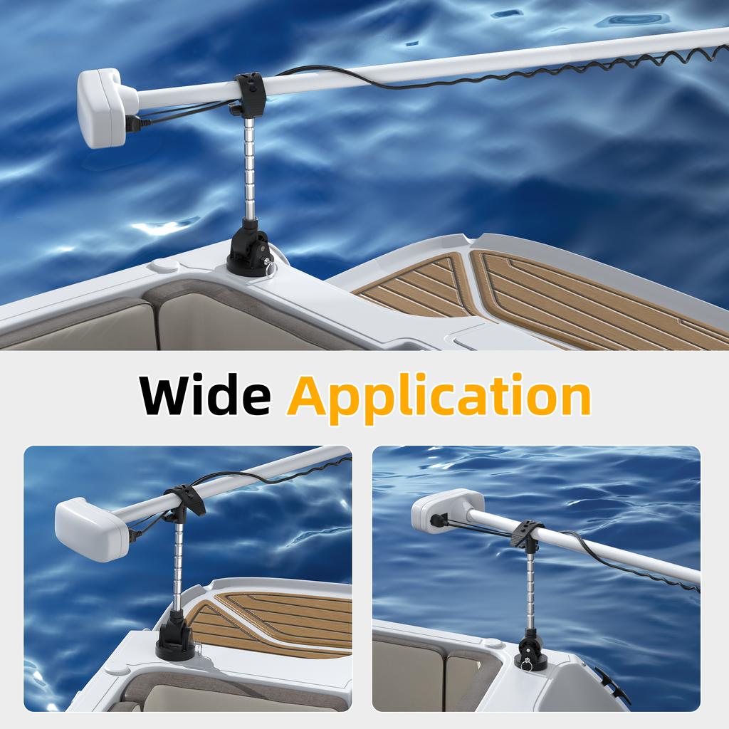 Trolling Motor Stabilizer Mount Applicable for Minn Kota Terrova/Riptide Ulterra/Riptide PowerDrive & Marine-Grade Adjustable