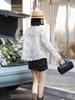 Korean Style Casual Embroidered Long Sleeve Shirt with Irregular Polo Collar