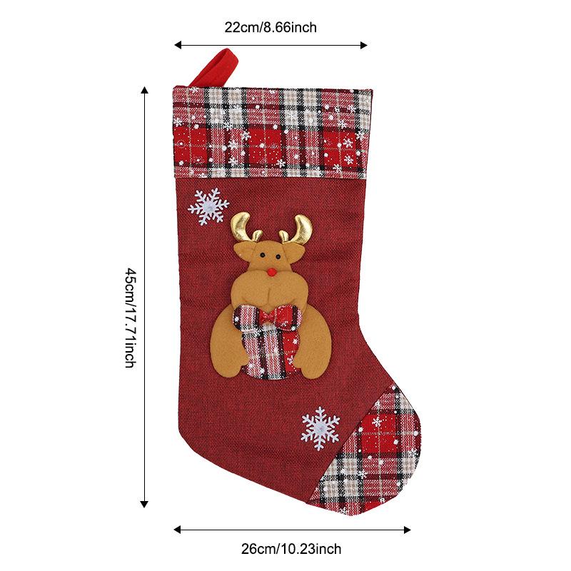 Children's Christmas Stocking Gift Bag and Tree Ornament Decoration