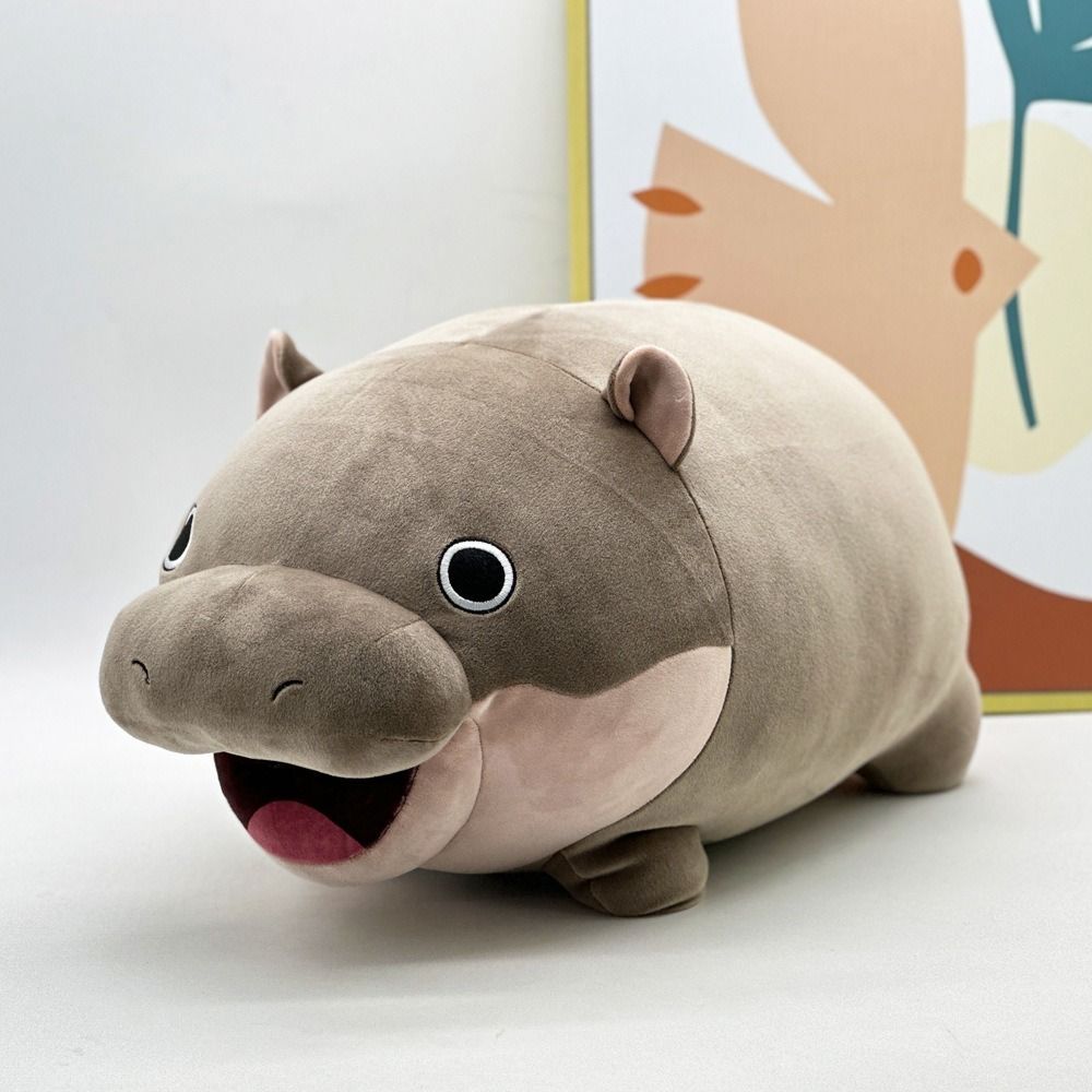 Soft Moo Deng Plush Toys Hugable Pygmy Hippo Plushie Toy Moo Deng Hippo Plush  Home Toy Decoration