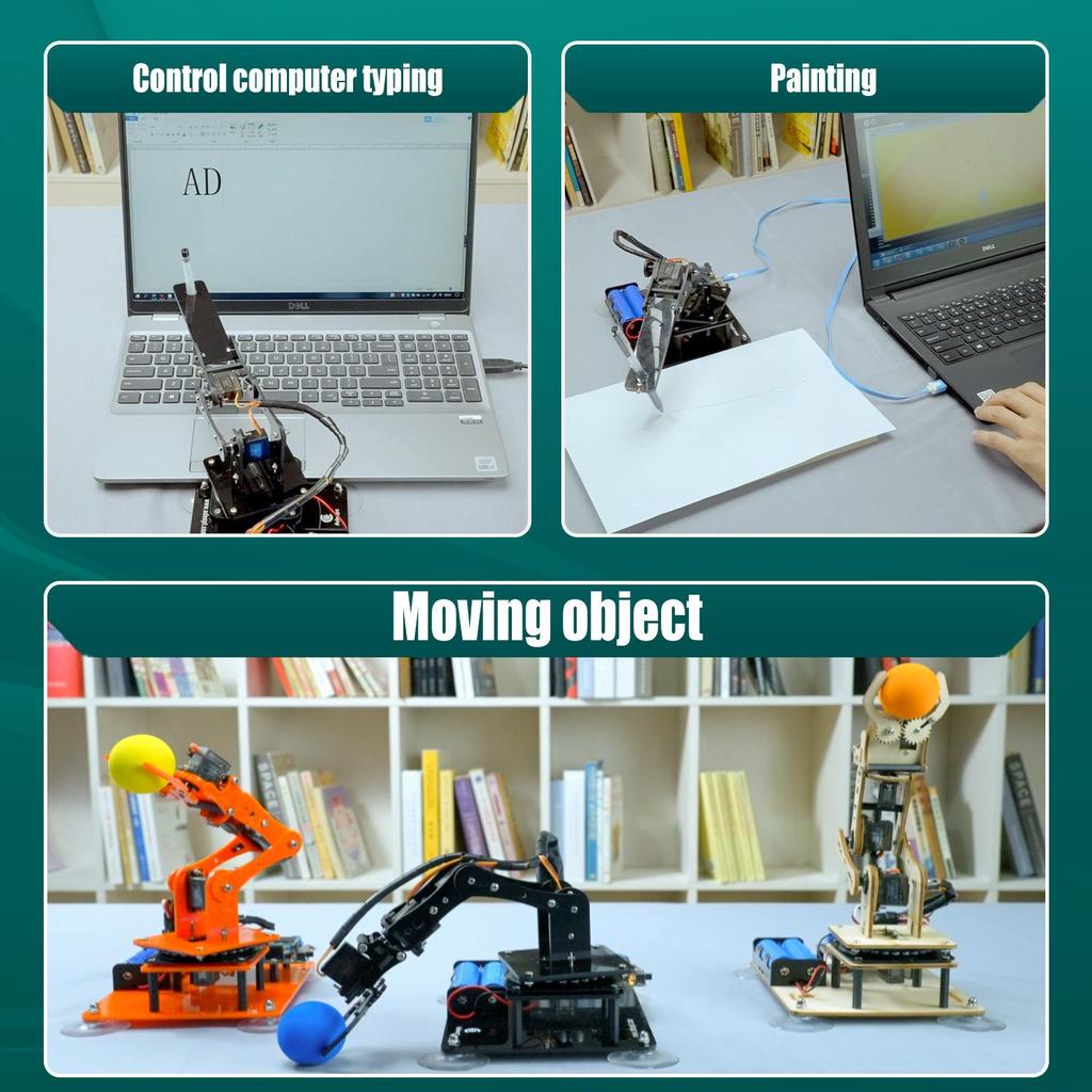 GeWu Creative STEM 5-Axis Arduino-Compatible Robotic Arm for Drawing and Imitation Tasks