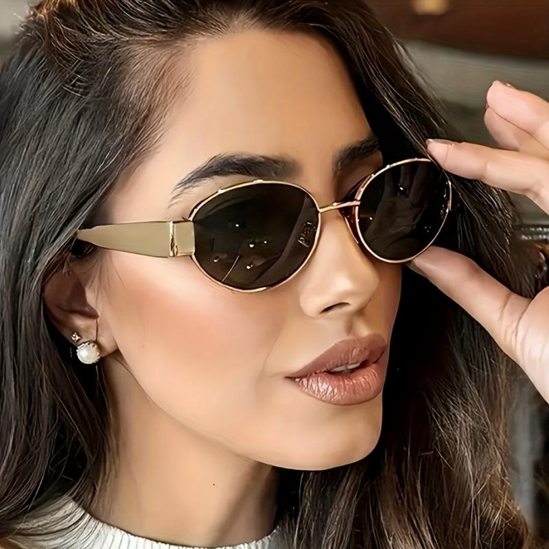 Unique Style Travel Party Thin Metal Frame Trendy Fashion Item Accessories Fashionable Gold-Framed Glasses