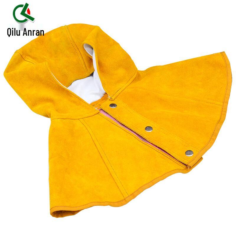 Flame Retardant Leather Welding Hood with Shoulder Cape