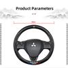 Nlvc3 Carbonfaser Leder Auto Lenkradabdeckung Anti-Rutsch Geprägte Hülle Für Mitsubishi Triton Ralliart Star Mirage Galant Xpander